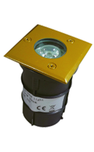 Square In-Ground Gold Finish Fixture 1W IP67