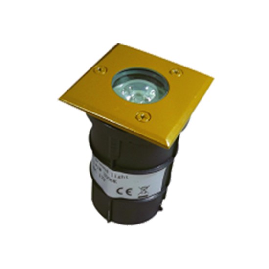 Square In-Ground Gold Finish Fixture 1W IP67