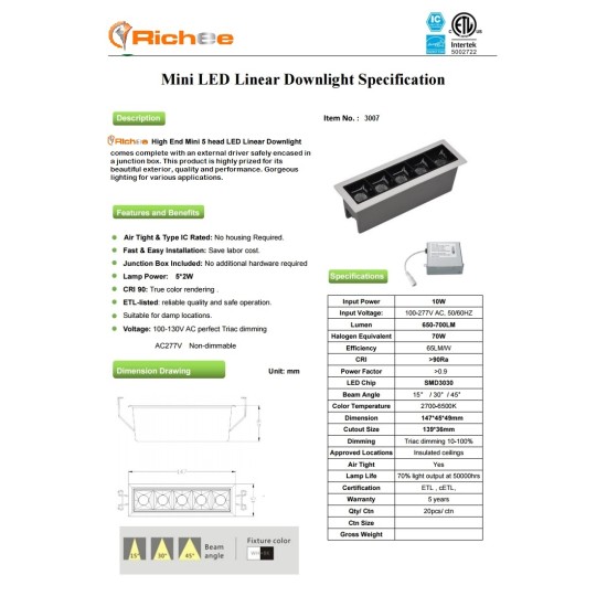 Mini LED Linear Light Mini LED Linear Light