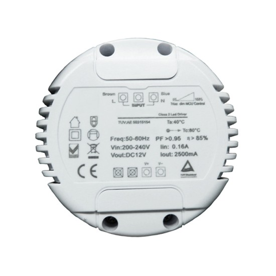 Round Enclosed Triac Dimmable Driver Round Enclosed Triac Dimmable Driver